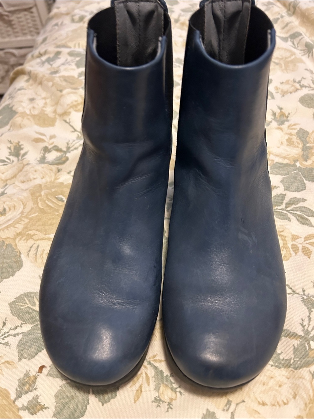 Fly London Navy Chelsea Ankle Boots with Wedge Sole